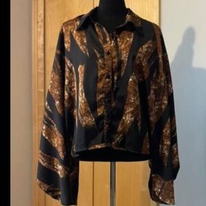 Elegant Black and Brown Women's Blazer